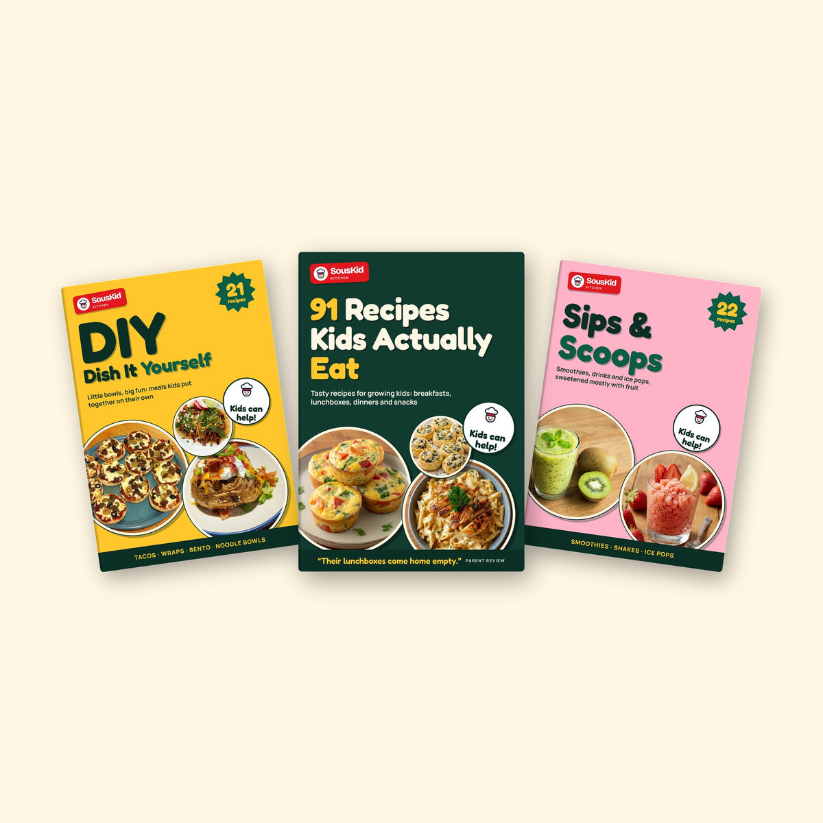 All three SousKid cookbooks